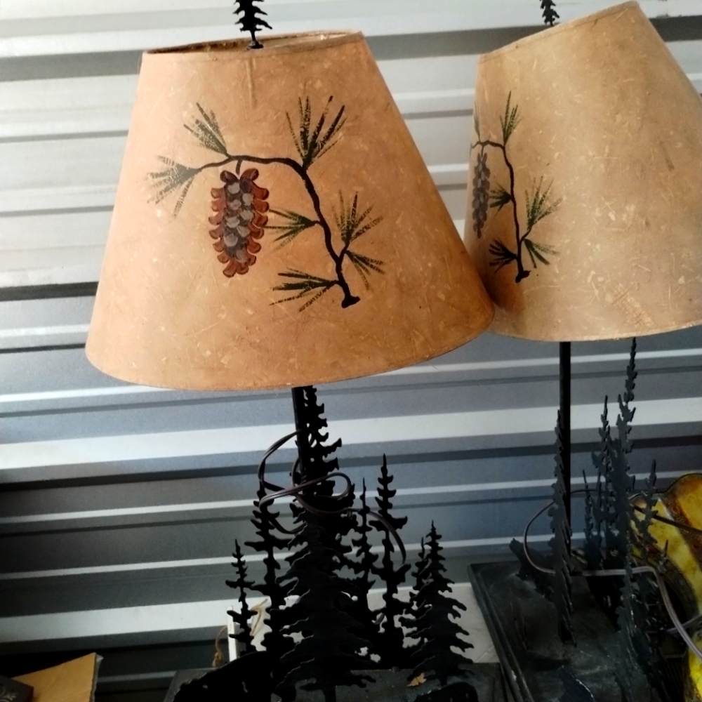 Kodiak finished metal lamps